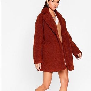 New Look Long December Faux Fur Teddy Coat